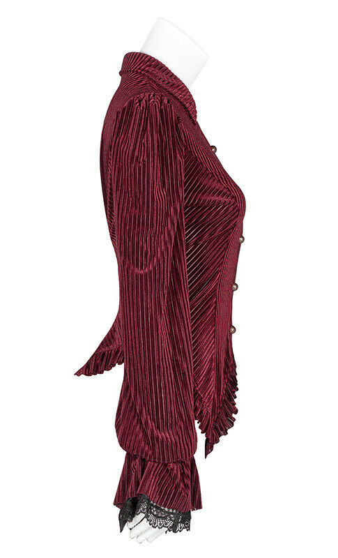 Chemise péplum en velours rouge Chemise péplum en velours rouge