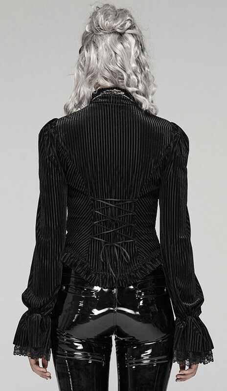 Chemise péplum en velours noir