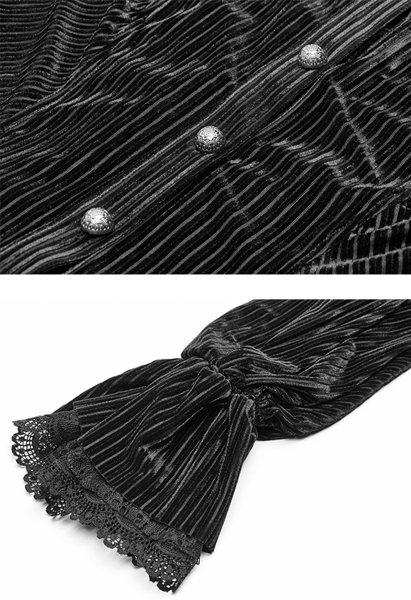 Chemise péplum en velours noir