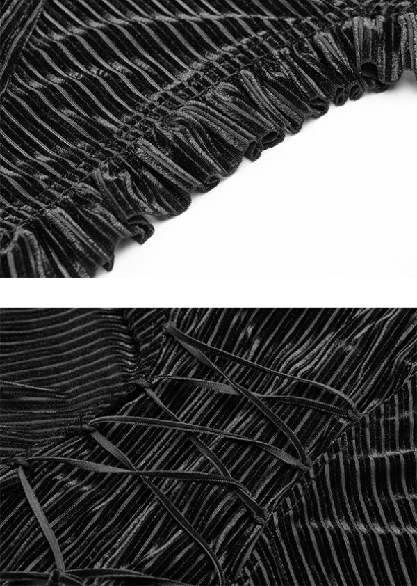 Chemise péplum en velours noir