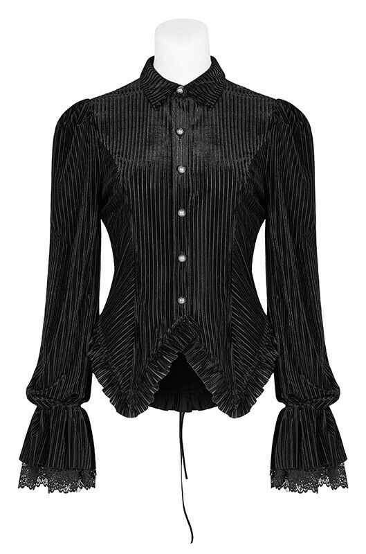 Chemise péplum en velours noir