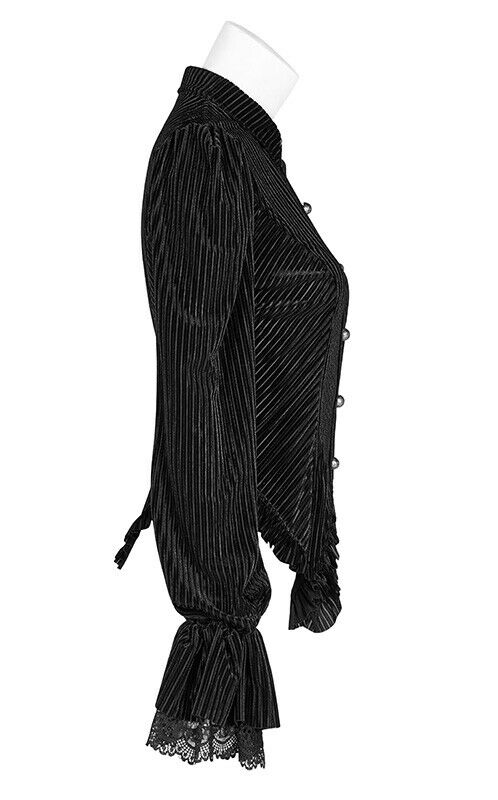 Chemise péplum en velours noir