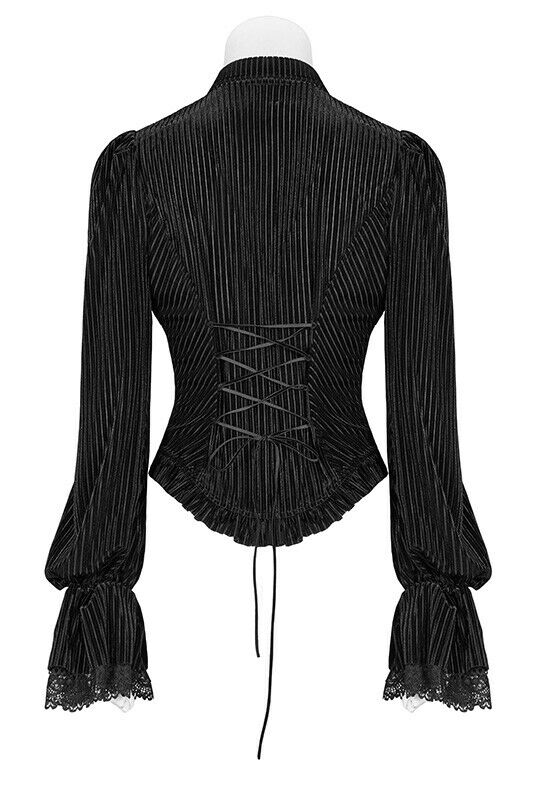 Chemise péplum en velours noir