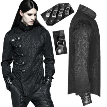 Chemise en damas à fermoirs