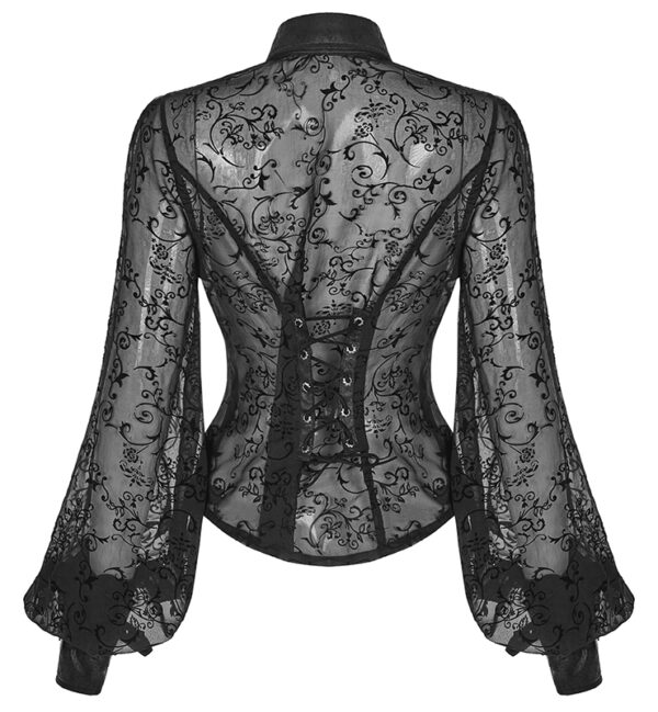 Chemise dentelle à détails en faux cuir