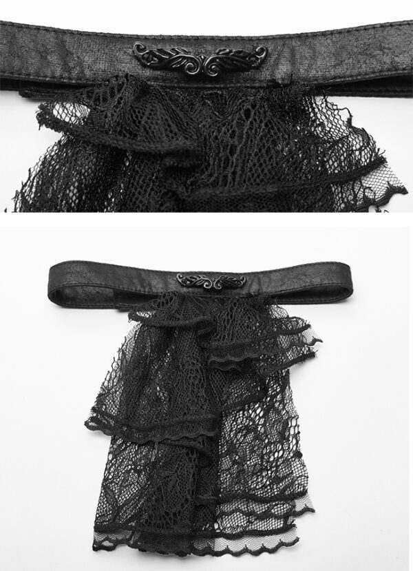 Chemise dentelle à détails en faux cuir