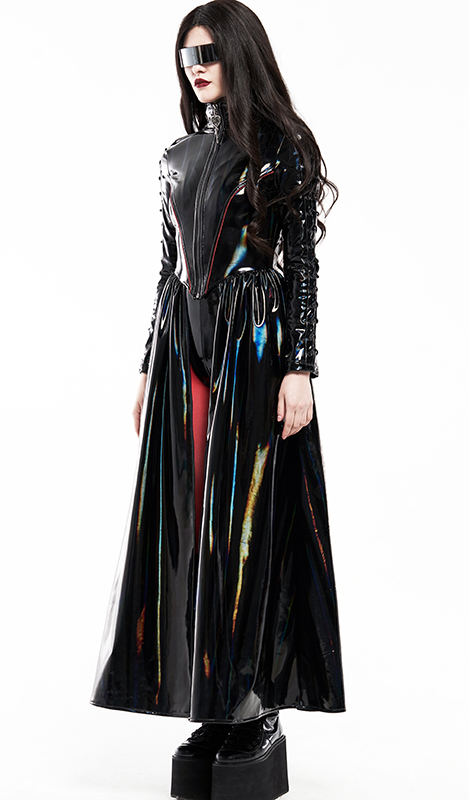 Manteau vinyle reflets scarabée