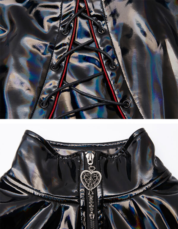 Manteau vinyle reflets scarabée