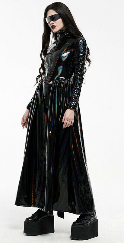 Manteau vinyle reflets scarabée