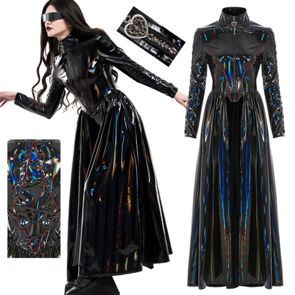 Manteau vinyle reflets scarabée