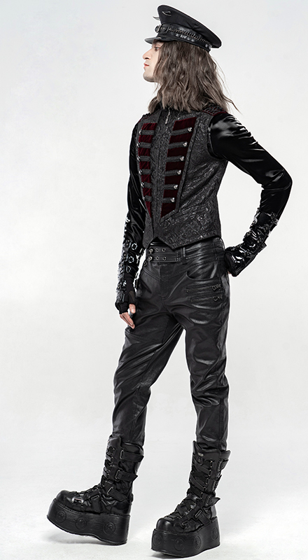 Gilet jacquard officier Noir et Bordeaux Gilet jacquard officier Noir et Bordeaux