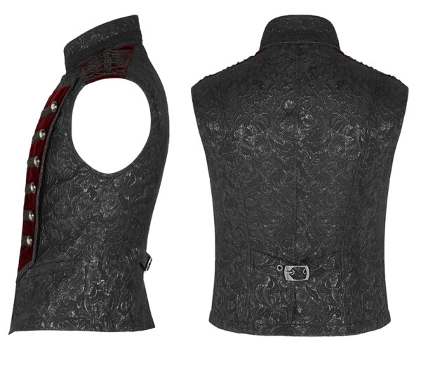 Gilet jacquard officier Noir et Bordeaux Gilet jacquard officier Noir et Bordeaux