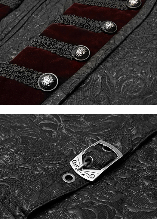 Gilet jacquard officier Noir et Bordeaux Gilet jacquard officier Noir et Bordeaux