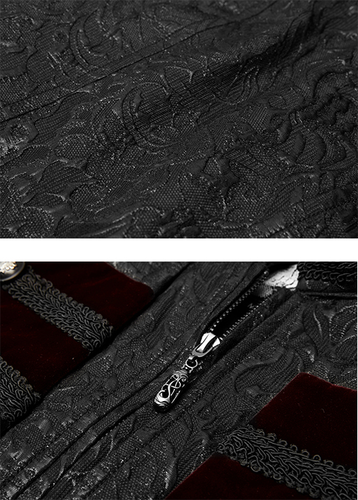 Gilet jacquard officier Noir et Bordeaux Gilet jacquard officier Noir et Bordeaux