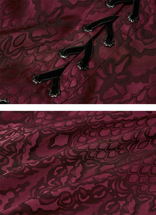 Chemise jacquard dentelle et serpent Rouge Chemise jacquard dentelle et serpent Rouge