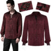 Chemise jacquard dentelle et serpent Rouge Chemise jacquard dentelle et serpent Rouge