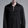 Chemise jacquard dentelle et serpent Noire Chemise jacquard dentelle et serpent Noire