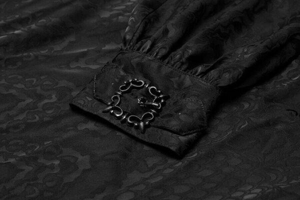 Chemise jacquard dentelle et serpent Noire Chemise jacquard dentelle et serpent Noire