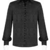 Chemise jacquard dentelle et serpent Noire Chemise jacquard dentelle et serpent Noire