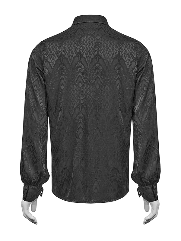 Chemise jacquard dentelle et serpent Noire Chemise jacquard dentelle et serpent Noire