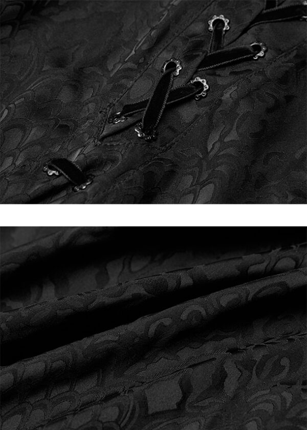 Chemise jacquard dentelle et serpent Noire Chemise jacquard dentelle et serpent Noire