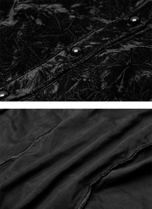 Chemise en velours froissé à volants