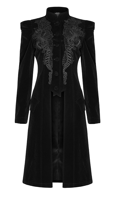 Manteau velours noir à broderies Manteau velours noir à broderies