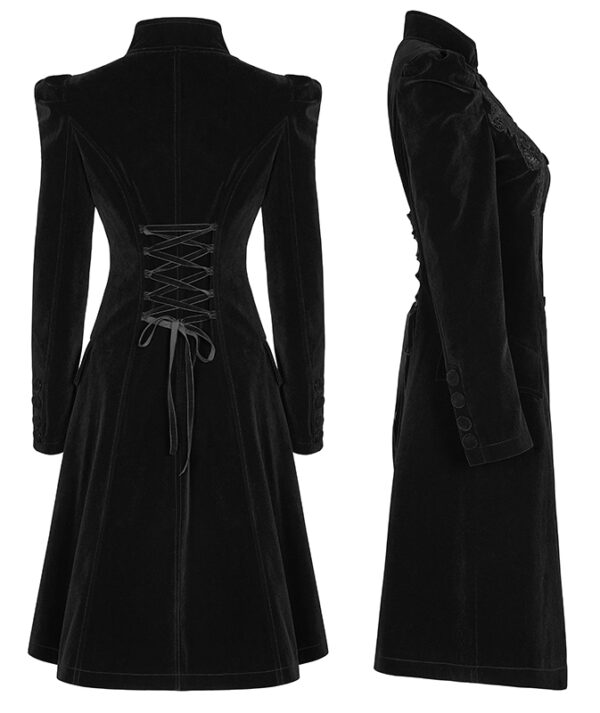 Manteau velours noir à broderies Manteau velours noir à broderies