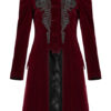 Manteau velours bordeaux à broderies Manteau velours bordeaux à broderies