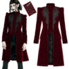 Manteau velours bordeaux à broderies Manteau velours bordeaux à broderies