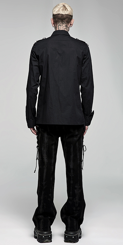 Chemise militaire à sangles et crânes