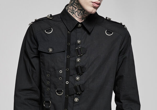 Chemise militaire à sangles et crânes