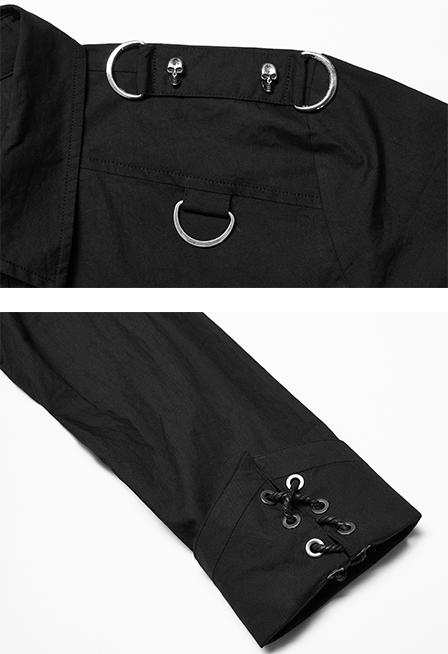 Chemise militaire à sangles et crânes