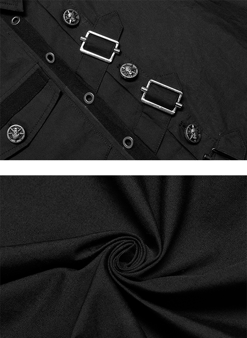 Chemise militaire à sangles et crânes