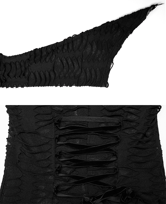 Manteau robe destroy clouté Noir