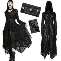 Manteau robe clouté gothique WY-1393-BK.