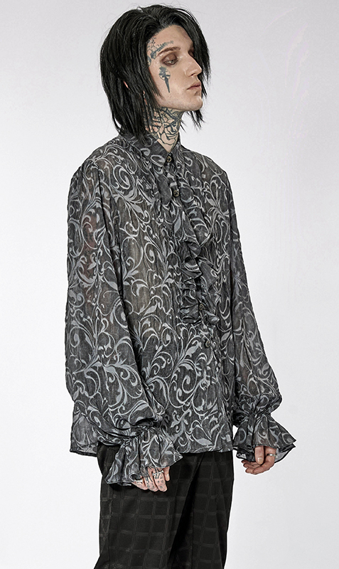 Chemise à motif brocart embossé