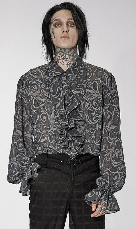 Chemise à motif brocart embossé