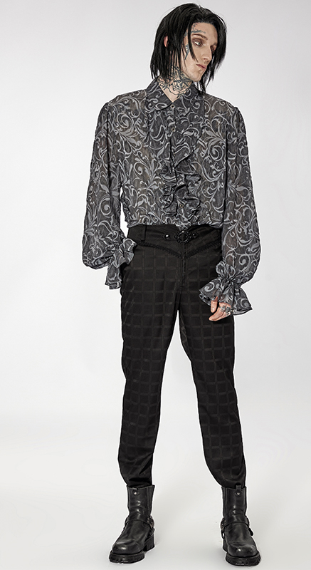 Chemise à motif brocart embossé