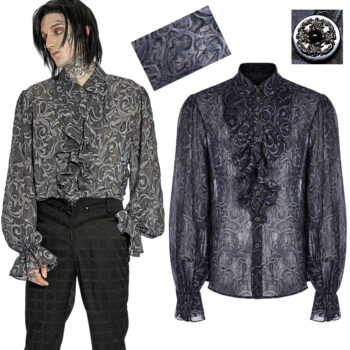 Chemise à motif brocart embossé