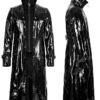 Manteau long vinyle à double col