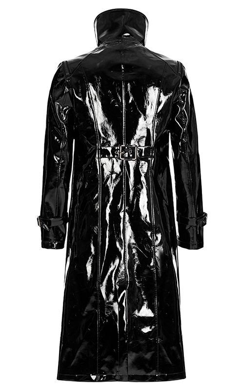 Manteau long vinyle à double col