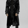 Manteau long vinyle à double col