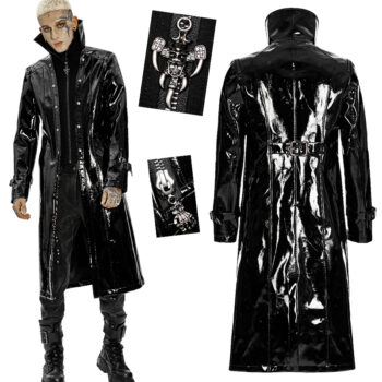 Manteau long vinyle à double col