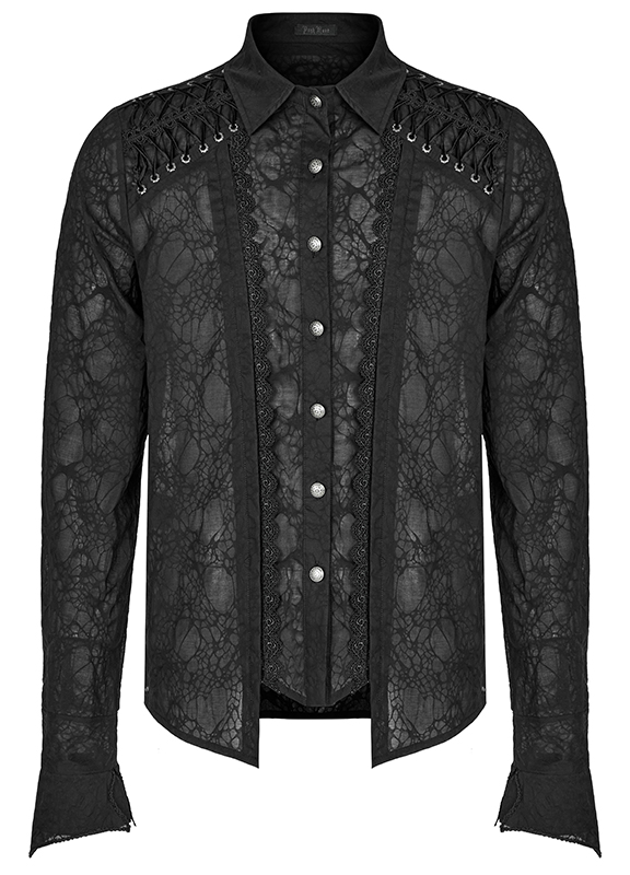 Chemise jacquard à laçages Chemise jacquard à laçages