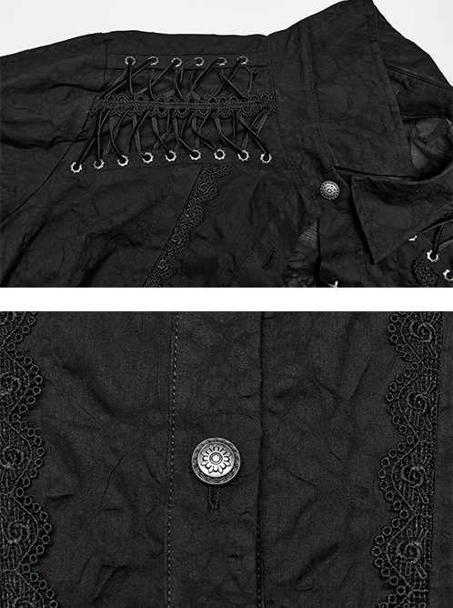 Chemise jacquard à laçages Chemise jacquard à laçages