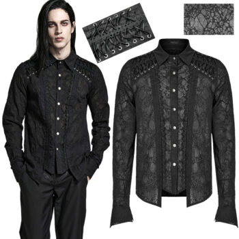 Chemise jacquard à laçages