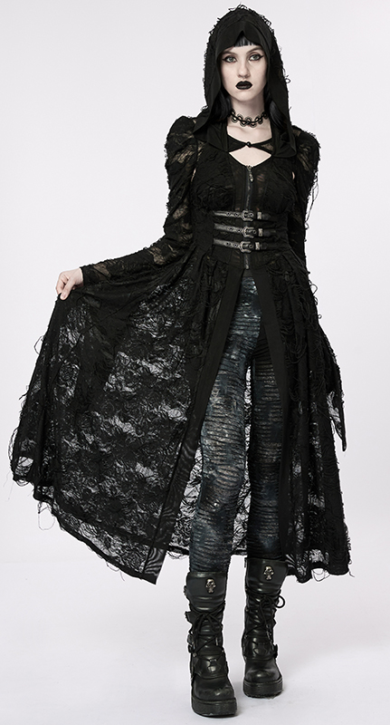 Veste robe dentelle destroy