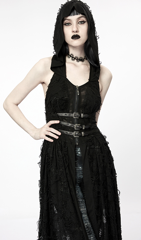 Veste robe dentelle destroy