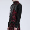 Gilet brocart à rivets Noir et Rouge Gilet brocart à rivets Noir et Rouge